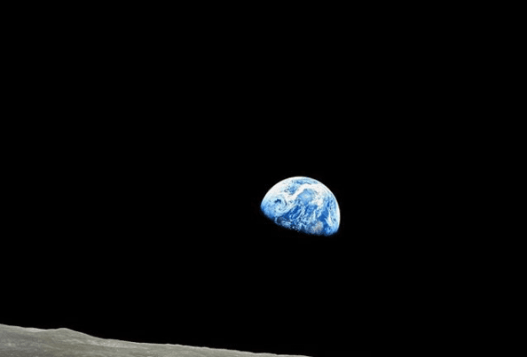 view of Earth from the moon
